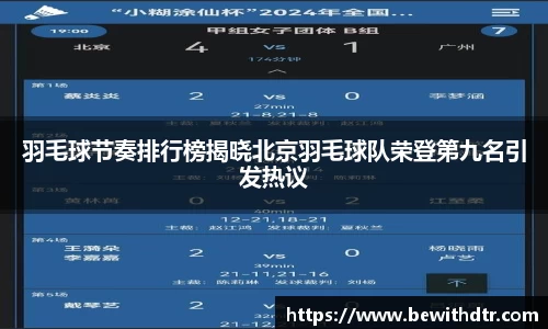 羽毛球节奏排行榜揭晓北京羽毛球队荣登第九名引发热议